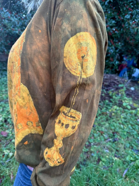 GOLDEN "Queen of Wands" Batik Size L