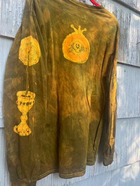 GOLDEN "Queen of Wands" Batik Size L