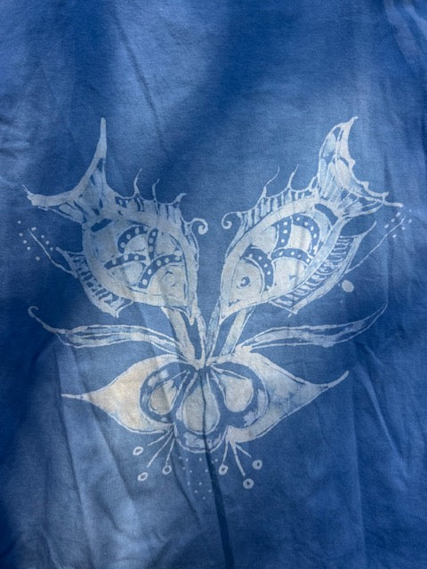 Natural INDIGO dyed Chinese Bird & Fishes LUCK Cami