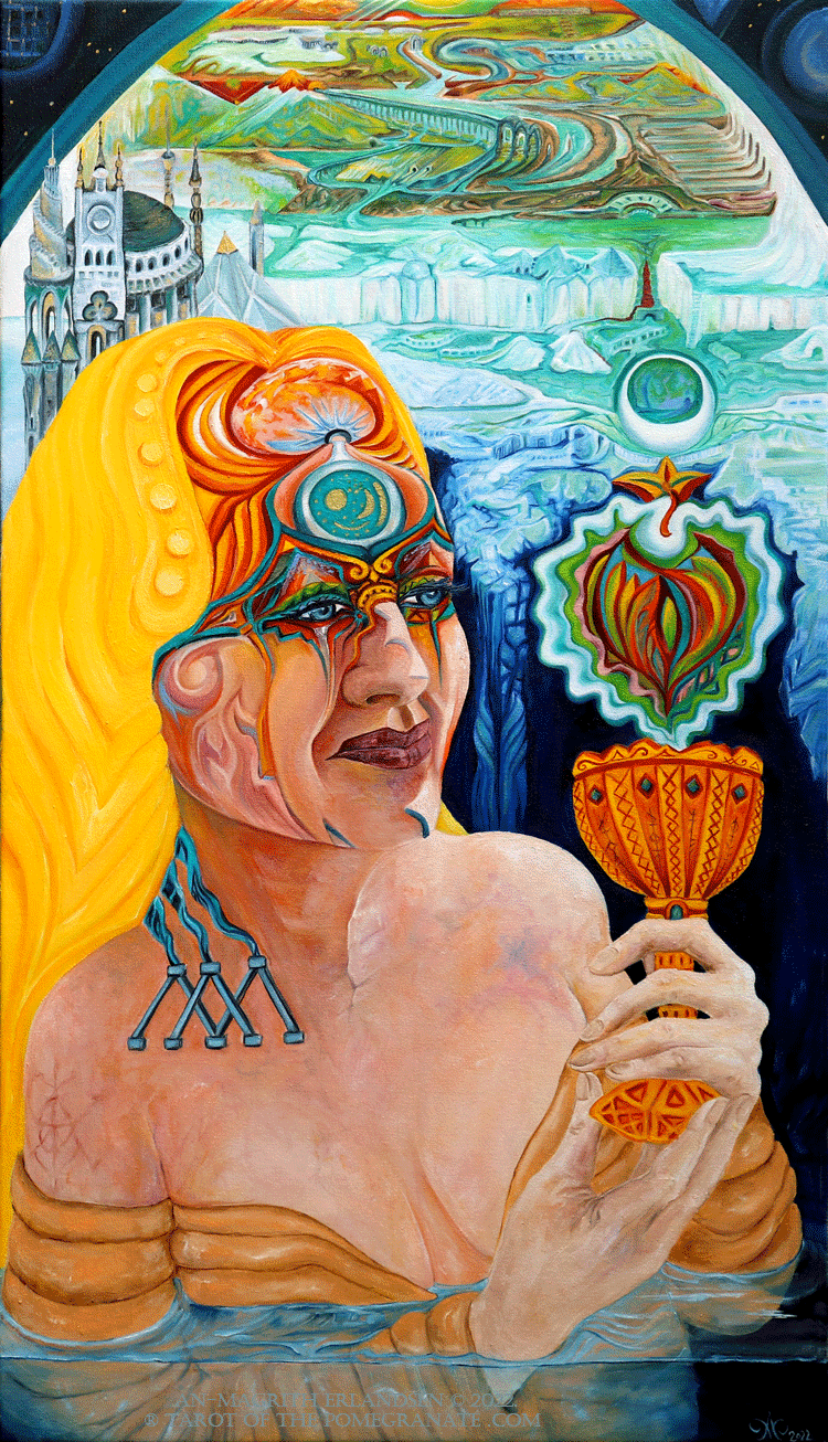 RED "Knight of Cups" from Tarot of the Pomegranate Size 2X