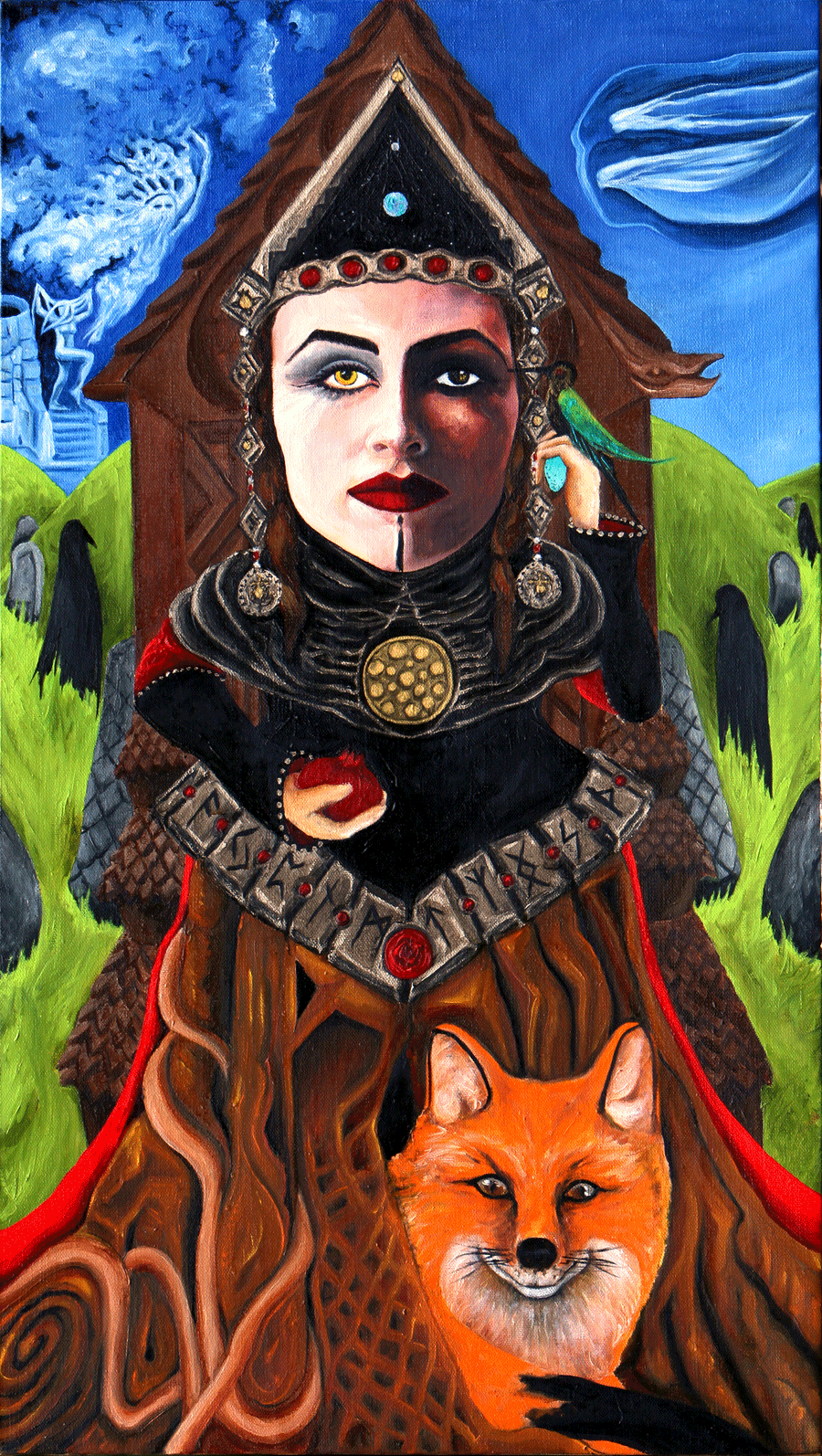 "Queen of Disks" in BATIK RED Size XL