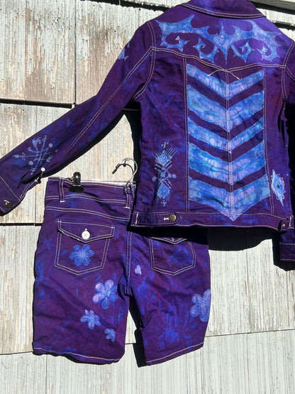 Purple Black Light SHORTS ONLY (Jacket Sold)