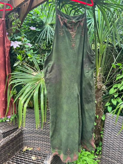 HENNA GREEN Tribal OVERALLS