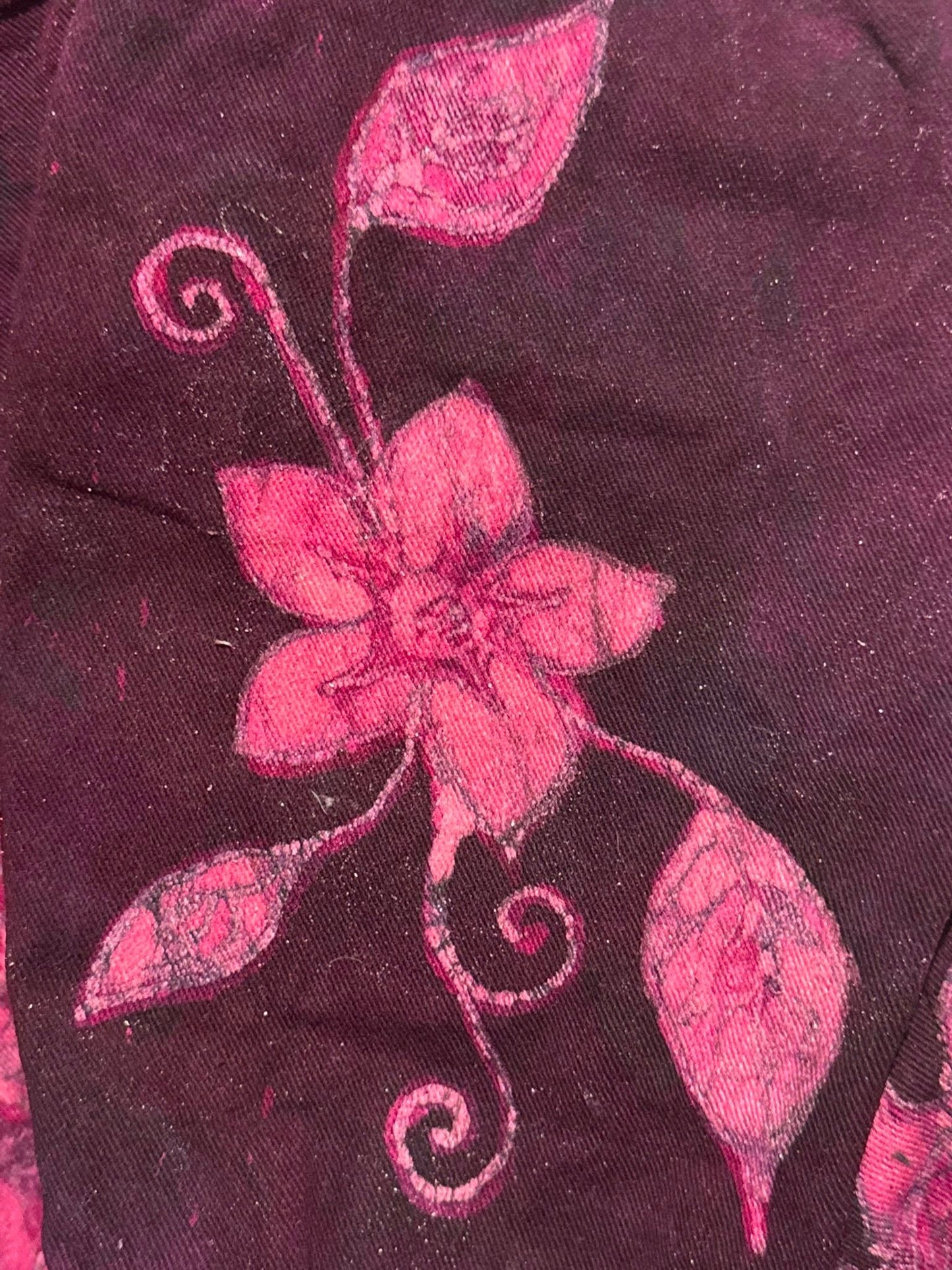 Fuchsia Fire Walk With Me Dragons Denim Jacket 2XL