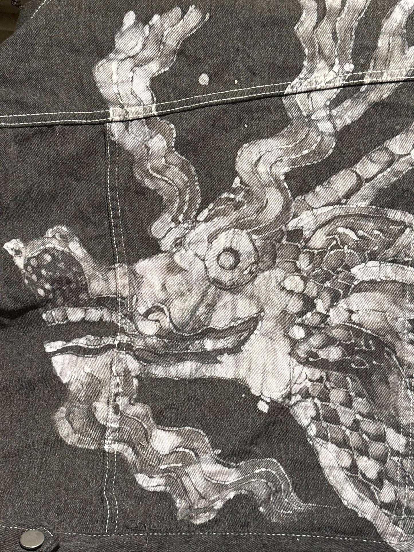 Dragon in the Mist Denim Jacket Size L