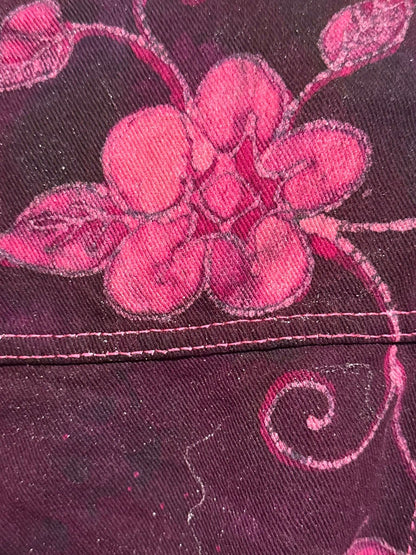 Fuchsia Fire Walk With Me Dragons Denim Jacket 2XL