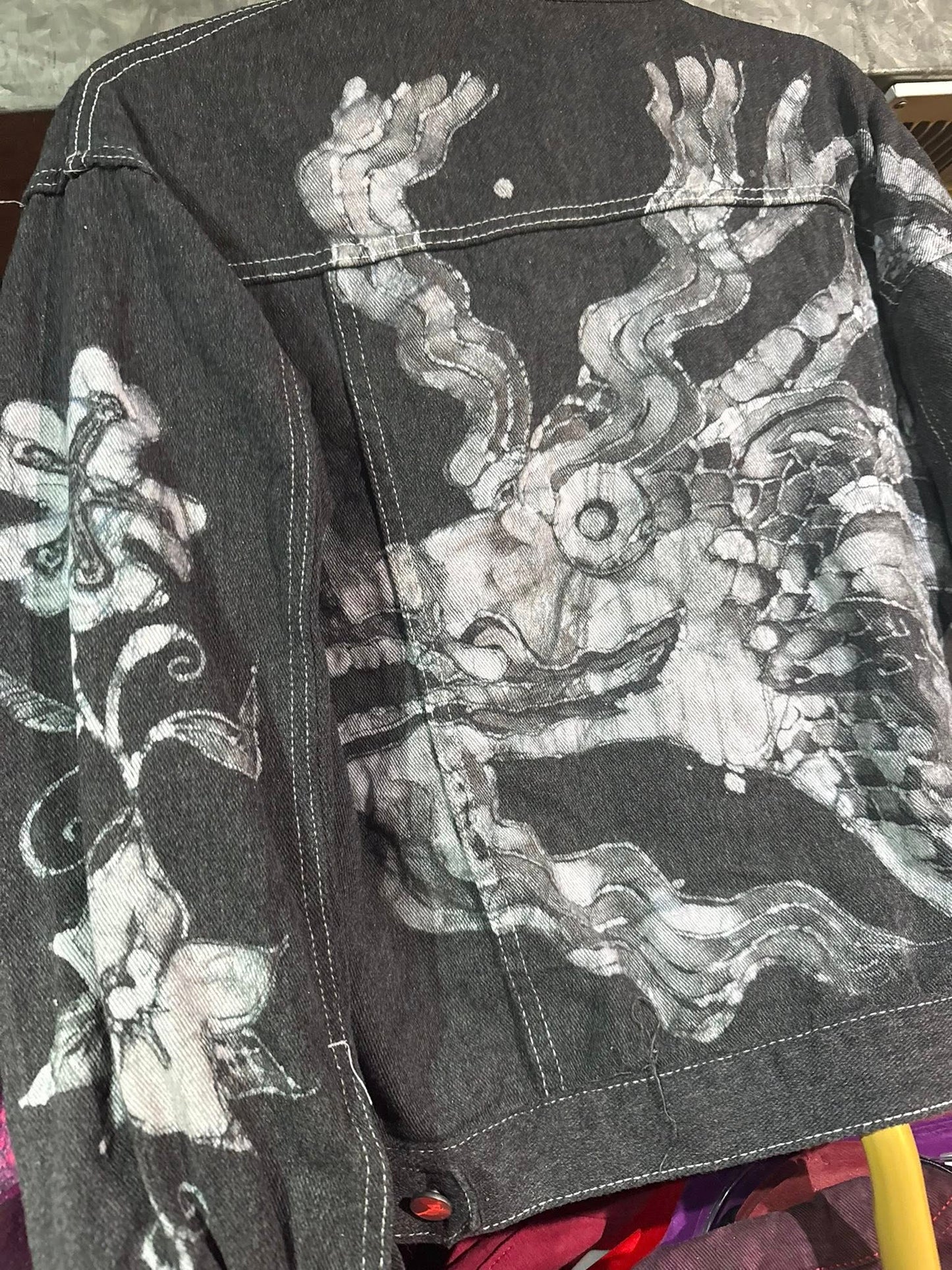 Dragon in the Mist Denim Jacket Size L