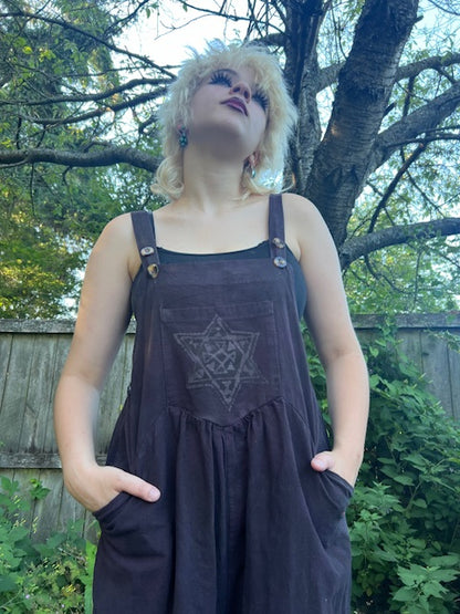 BLACK GRUNGE OVERALLS