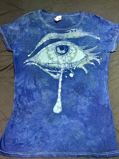 GRAY EYE of ODIN on BLUE T-Shirt