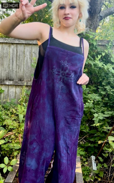 Purple Dreamtime OVERALLS ~ Available at MIND SET APOTHECARY Boutique