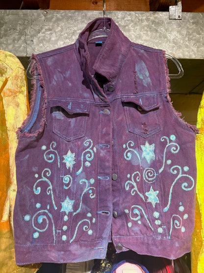 Purple Blue Baroque Jean Jacket Size L