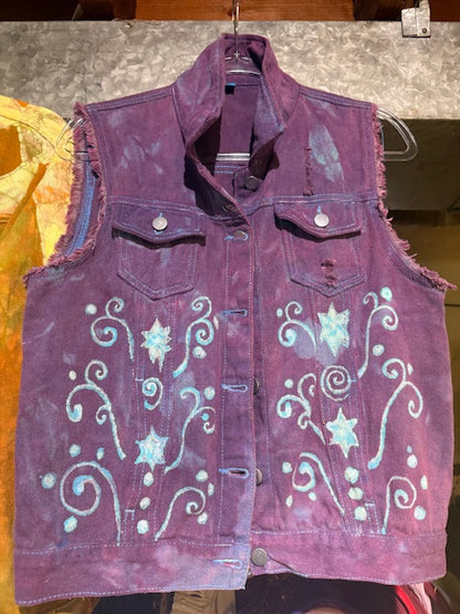 Purple Blue Baroque Jean Jacket Size L