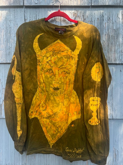 GOLDEN "Queen of Wands" Batik Size L