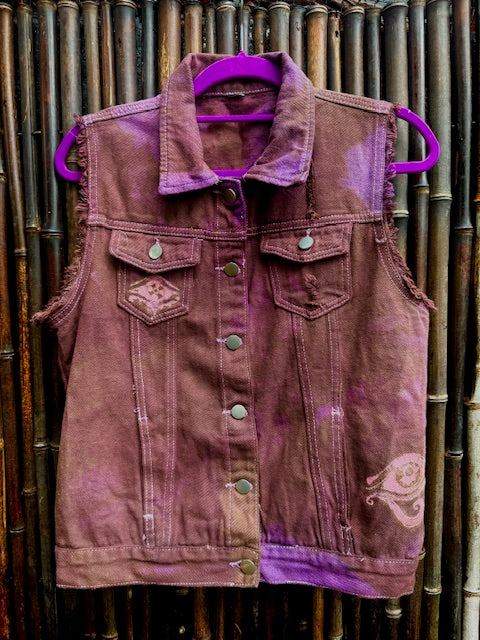 Protective Hamsa Denim Vest - Size M/L