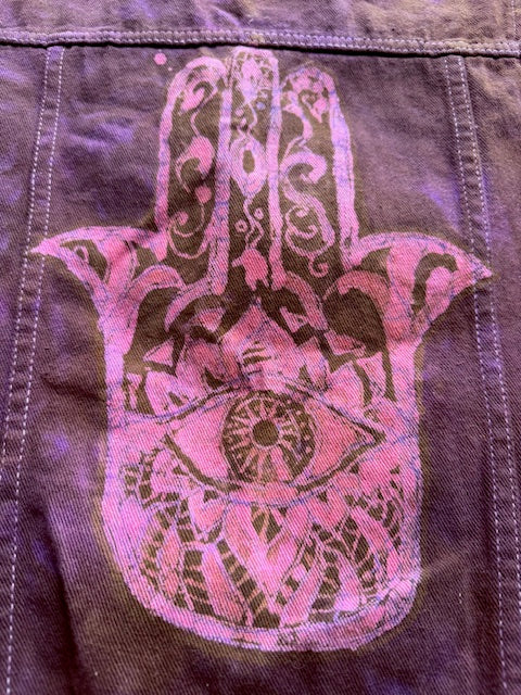 Protective Hamsa Denim Vest - Size M/L