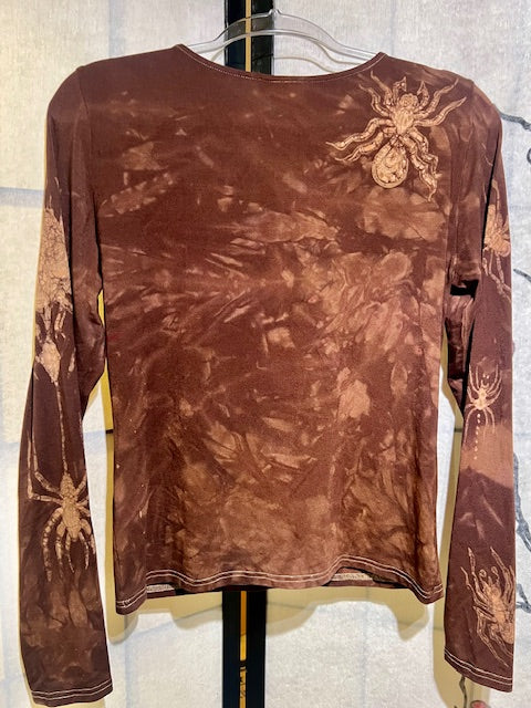 Brown Spider long-sleeved soft stretch fit size L, 10-14